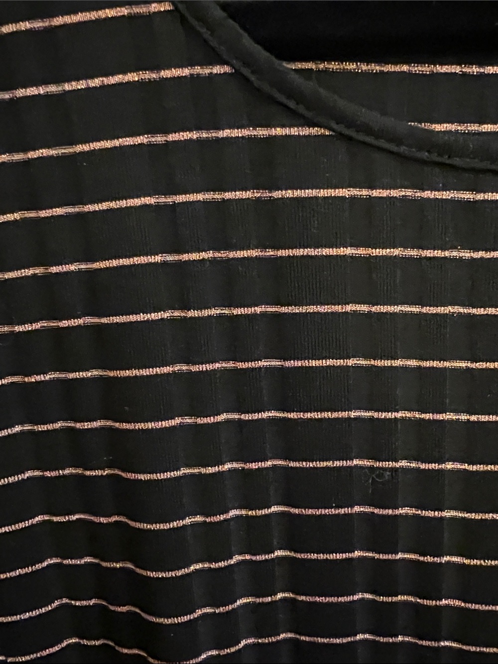 Apt. 9 Black Tee with Thin Pink Stripes - Picture 3 of 6